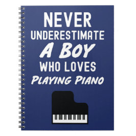 Cuaderno Regalos de pianista azul marino lindos para niños