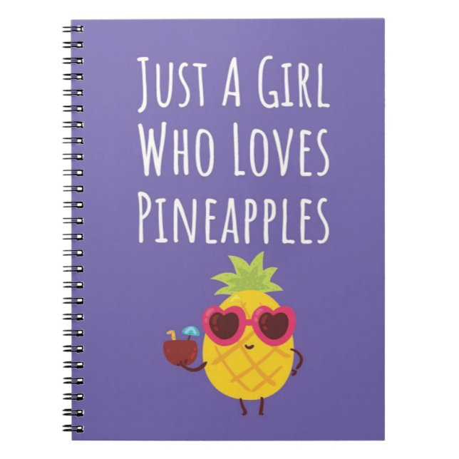 Cuaderno Regalos de Piña Rosa Linda para Bebés Niñas Frutas (Frente)
