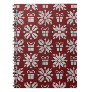 Cuaderno Regalos De Punto: Patrón Vintage De Invierno.