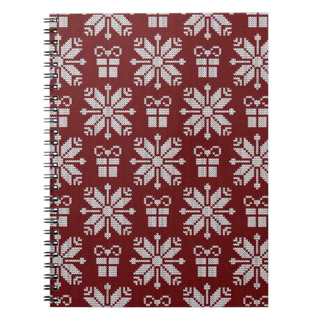 Cuaderno Regalos De Punto: Patrón Vintage De Invierno. (Frente)