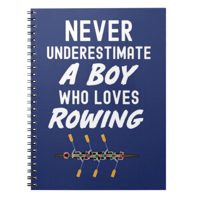 Cuaderno Regalos de remo azul marino para niños (Frente)