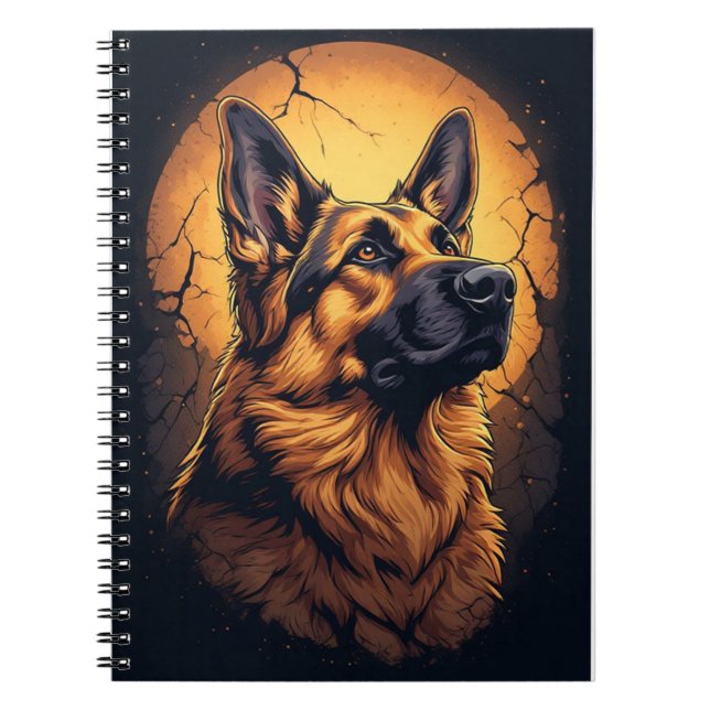 Cuaderno 🐾 Regalos de retrato de perro pastor alemán 🐾 (Frente)
