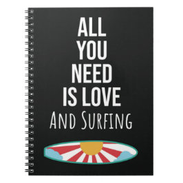 Cuaderno Regalos de surf lindos Surfboard Surfista Ola de v