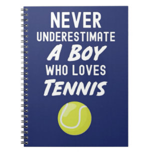 Cuaderno Regalos de tenis azul marino para niños jugadores