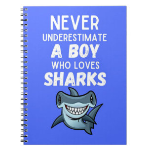 Cuaderno Regalos de tiburón azul lindo para niño para la es