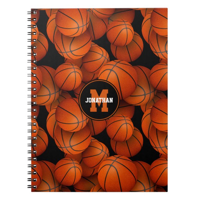 Cuaderno regalos deportivos niños chicas baloncesto persona (Frente)
