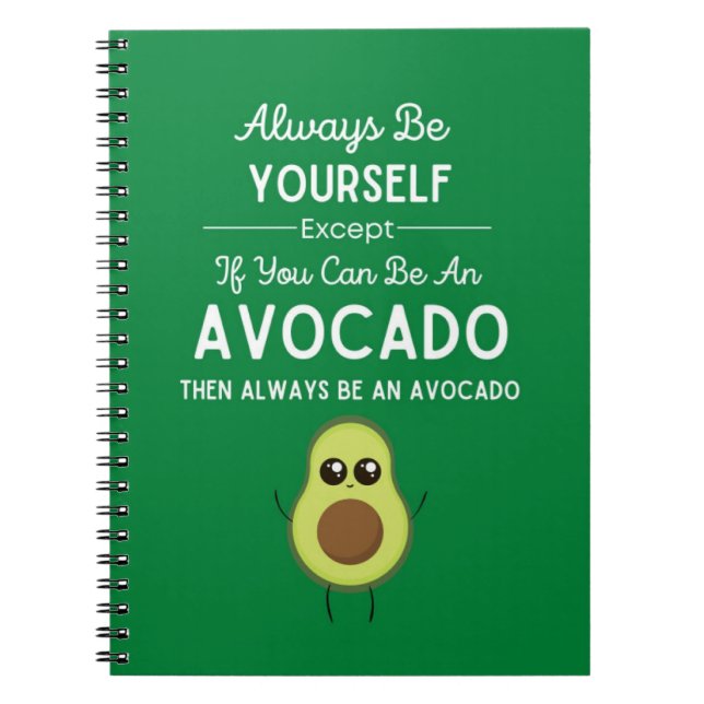 Cuaderno Regalos divertidos de aguacate verde lindo para ni (Frente)