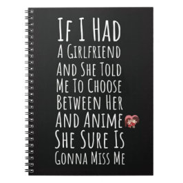 Cuaderno Regalos Divertidos de Anime para Él, Hombres y Chi