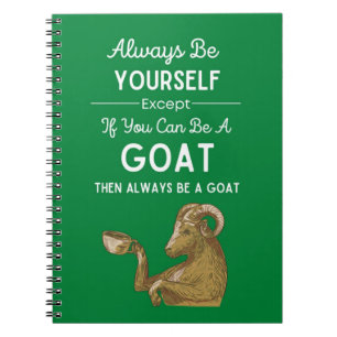 Cuaderno Regalos divertidos de cabra verde linda con tema d