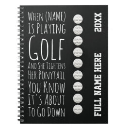 Cuaderno Regalos Divertidos de Golf para Chicas Adolescente