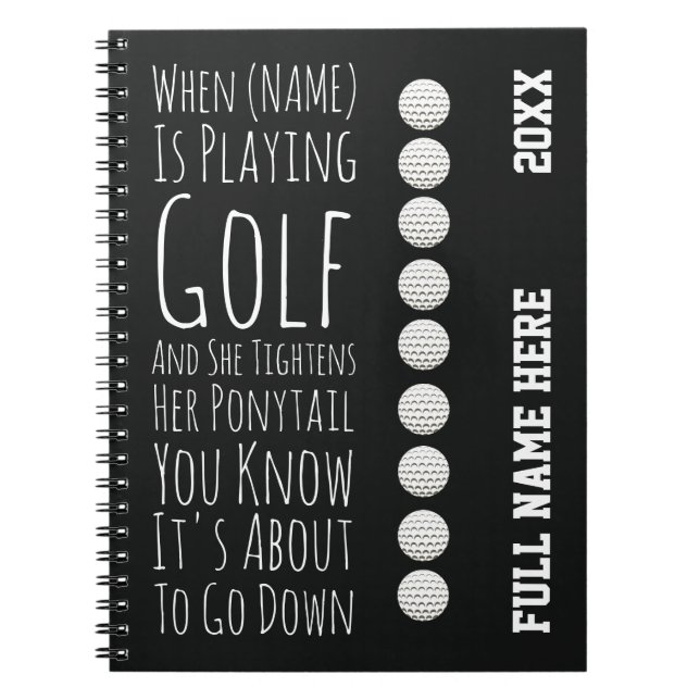 Cuaderno Regalos Divertidos de Golf para Chicas Adolescente (Frente)
