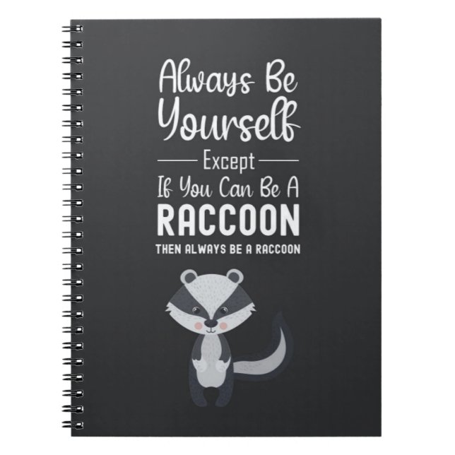 Cuaderno Regalos Divertidos de Mapache Animales Bosque Vida (Frente)