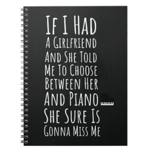 Cuaderno Regalos divertidos de pianista para hombres jóvene