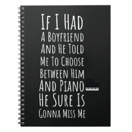 Cuaderno Regalos Divertidos de Pianista para Mujeres Amante