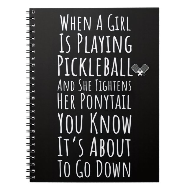 Cuaderno Regalos Divertidos de Pickleball para Chicas Adole (Frente)