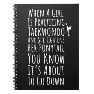 Cuaderno Regalos Divertidos de Taekwondo para Chicas Adoles