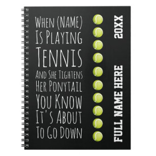 Cuaderno Regalos Divertidos de Tenis para Ella Jugadora Muj