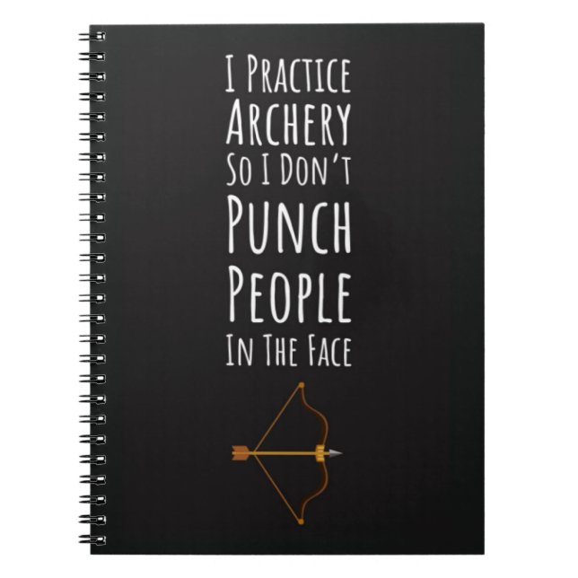 Cuaderno Regalos divertidos para arqueros con arco y flecha (Frente)