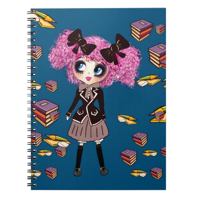 Cuaderno Regalos estudiantiles Chicas de Kawaii con PinkyP (Frente)
