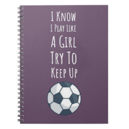 Cuaderno Regalos Fútbol Rosa Jugadora Equipo Deportes Chica