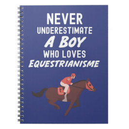 Cuaderno Regalos lindos de equitación de caballo azul marin