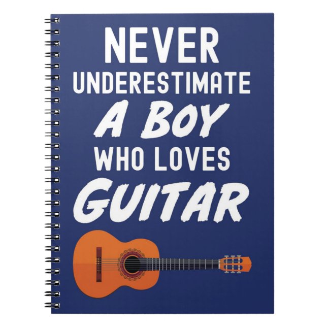 Cuaderno Regalos Lindos de Guitarrista de Azul Marinho para (Frente)