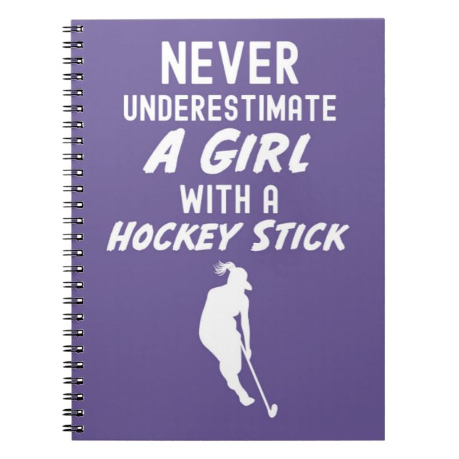 Cuaderno Regalos Lindos de Hockey Rosa para Niñas Jugadoras (Frente)