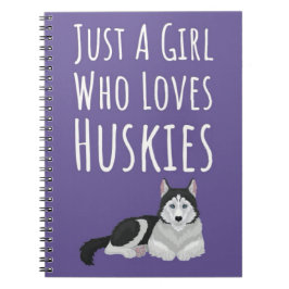 Cuaderno Regalos Lindos de Husky Siberiano Rosa para Niñas 