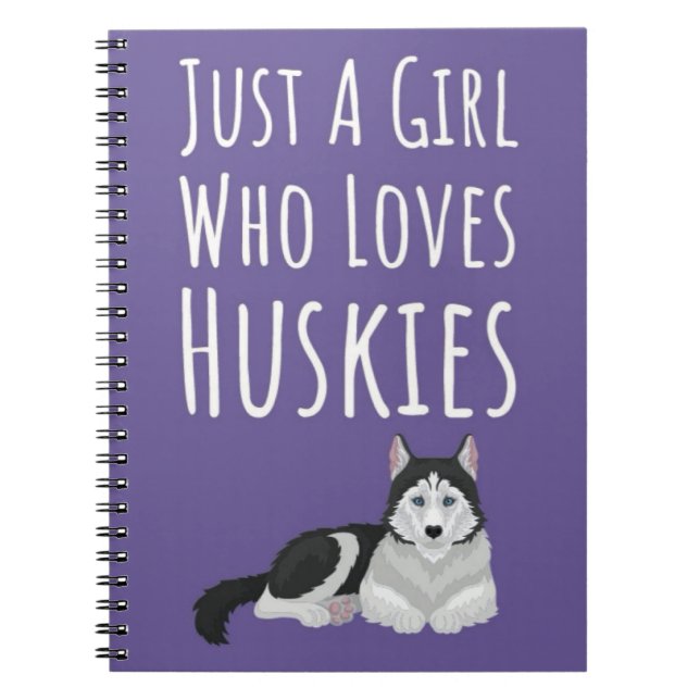 Cuaderno Regalos Lindos de Husky Siberiano Rosa para Niñas  (Frente)
