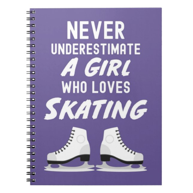 Cuaderno Regalos Lindos de Patinaje Rosa para Niñas Patinad (Frente)