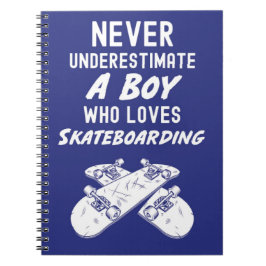 Cuaderno Regalos lindos de skateboarding azul marino para n