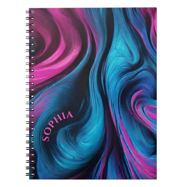 Cuaderno Regalos modernos para su azul y fucsia (Frente)