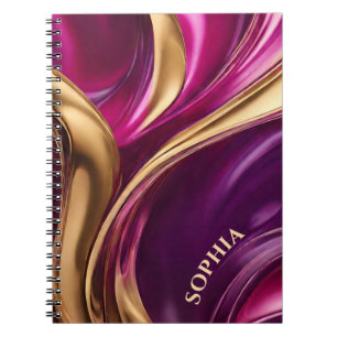 Cuaderno Regalos modernos para su-Fuchsia morado y oro-