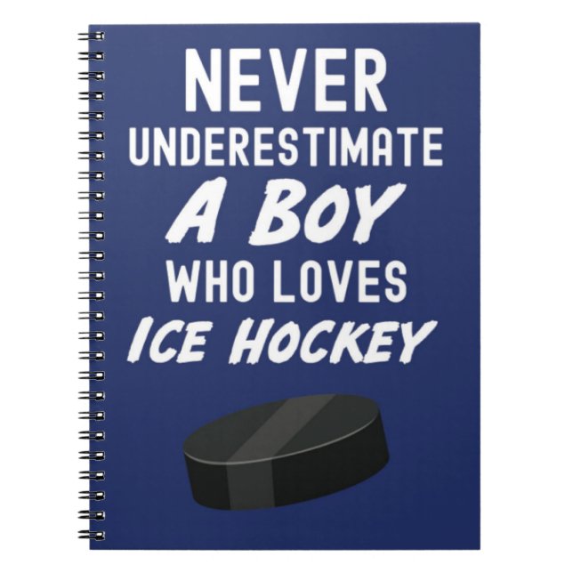 Cuaderno Regalos Navy Blue Hockey Para Niños Jugadores De L (Frente)