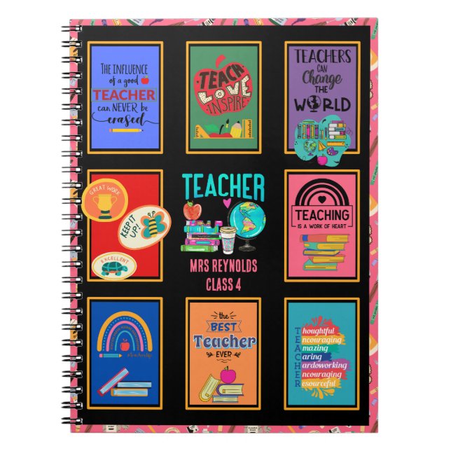 Cuaderno Regalos para maestros Citas divertidas Agradecimie (Frente)