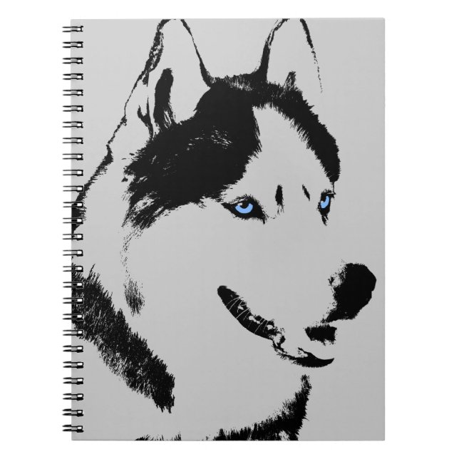 Cuaderno Regalos y libros fornidos del husky siberiano del (Frente)