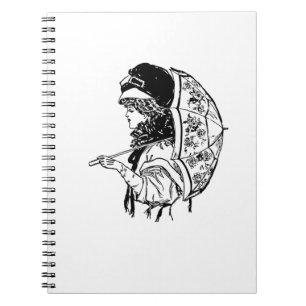Cuaderno Regencia victoriana con retrato de parasol