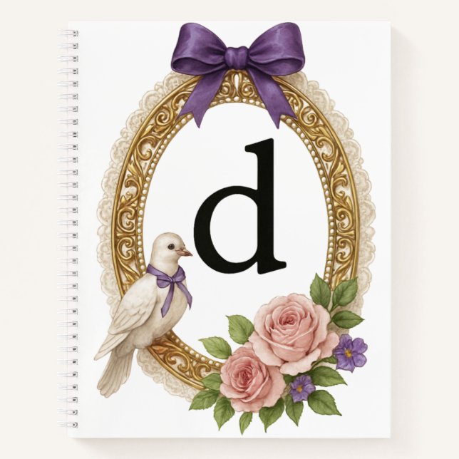 Cuaderno Regency Art Letter D Luxury Monogram Journal (Anverso)