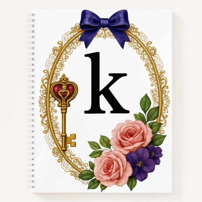 Cuaderno Regency Art Letter K Luxury Monogram Journal (Anverso)