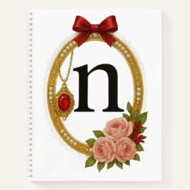 Cuaderno Regency Art Letter N Luxury Monogram Journal 