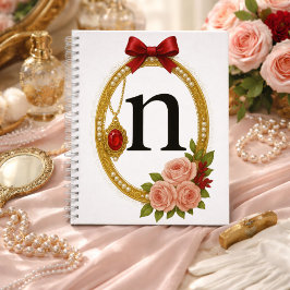 Cuaderno Regency Art Letter N Luxury Monogram Journal 