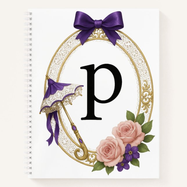 Cuaderno  Regency Art Letter P Luxury Monogram Journal (Anverso)