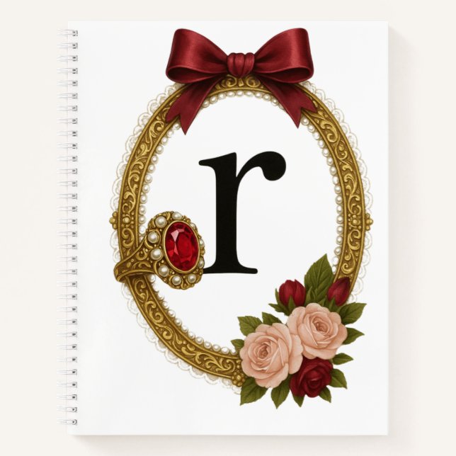 Cuaderno Regency Art Letter R Luxury Monogram Journal (Anverso)