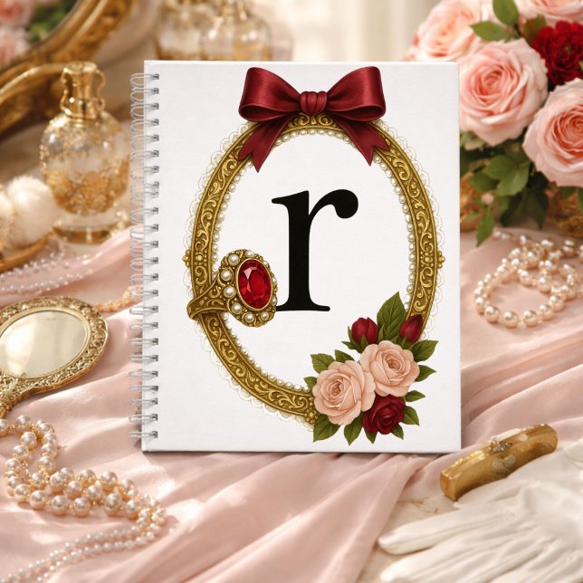 Cuaderno Regency Art Letter R Luxury Monogram Journal (Subido por el creador)