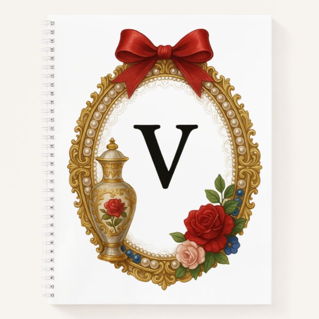 Cuaderno Regency Art Letter V Luxury Monogram Journal (Anverso)
