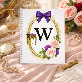 Cuaderno Regency Art Letter W Luxury Monogram Journal