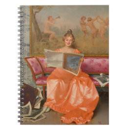 Cuaderno Reggianini Lady leyendo un bloc de notas de una re