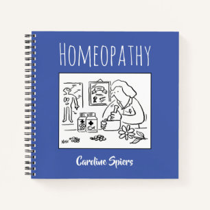 Cuaderno Registro de notas de la homeopatía con el nombre