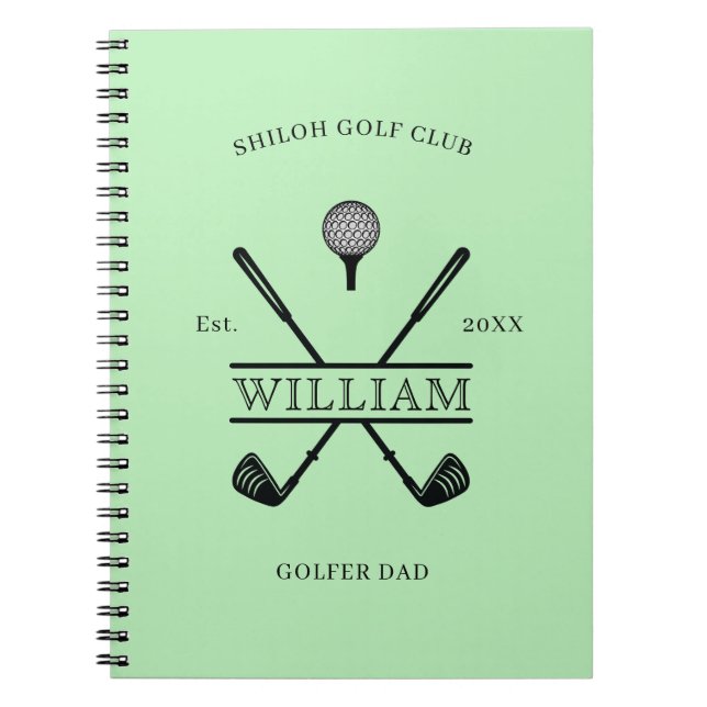 Cuaderno Registro de Progreso del Club de Golfer Cross (Frente)