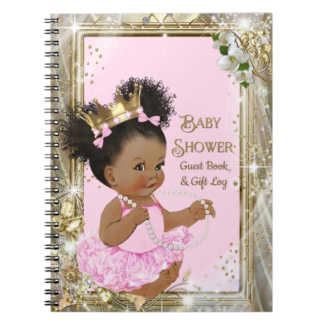 Cuaderno Registro de regalos de la Princesa Baby Shower y l (Frente)